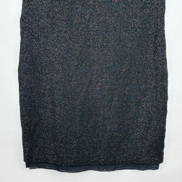 Alice + Olivia Gyllen Black Metallic Zipper Mini Dress Black Size Medium - Picture 8 of 12